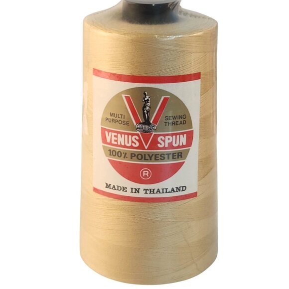 Venus Spun Multipurpose Sewing Thread 100% Polyester Cream Color Made In Thailan - Picture 1 of 6